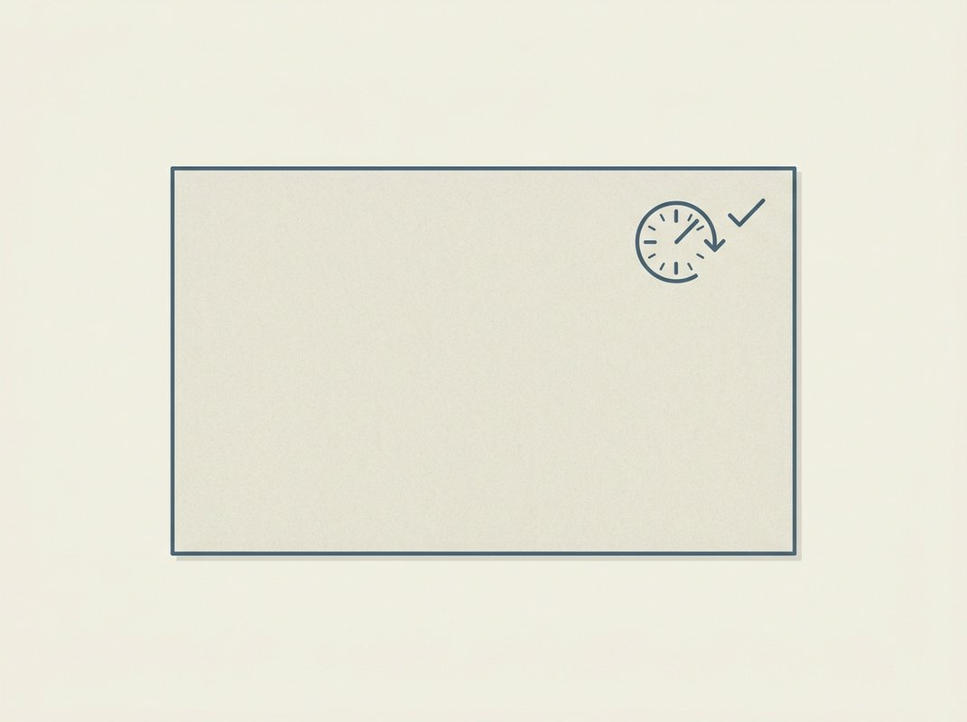 A simplified company record card showing a trading status label and a check date, drawn at a slight angle.